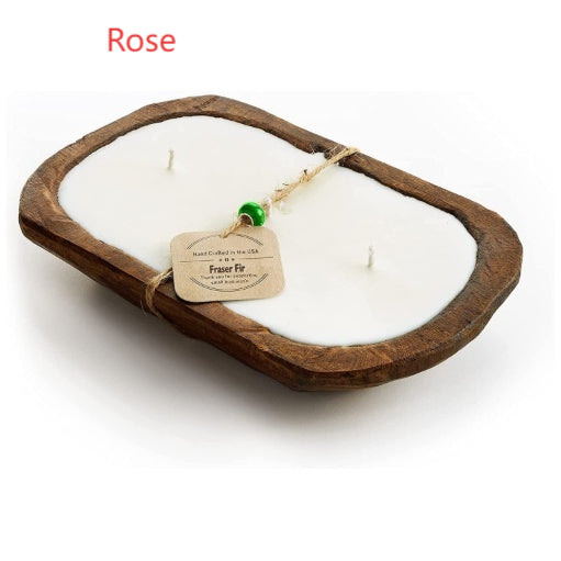 Retro Lavender Wooden Basin Candles